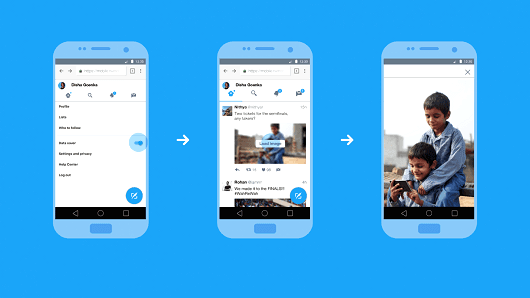 Twitter Lite's saving options