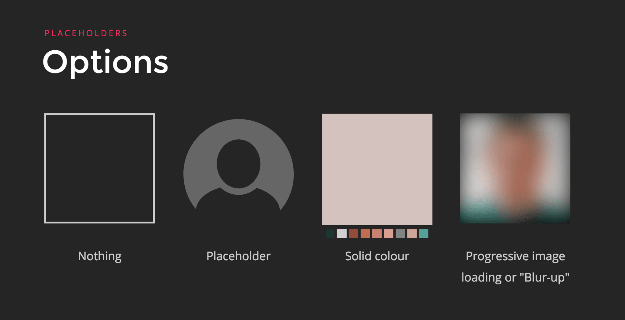 Diferentes estrategias para rellenar el área de una imagen mientras ésta carga