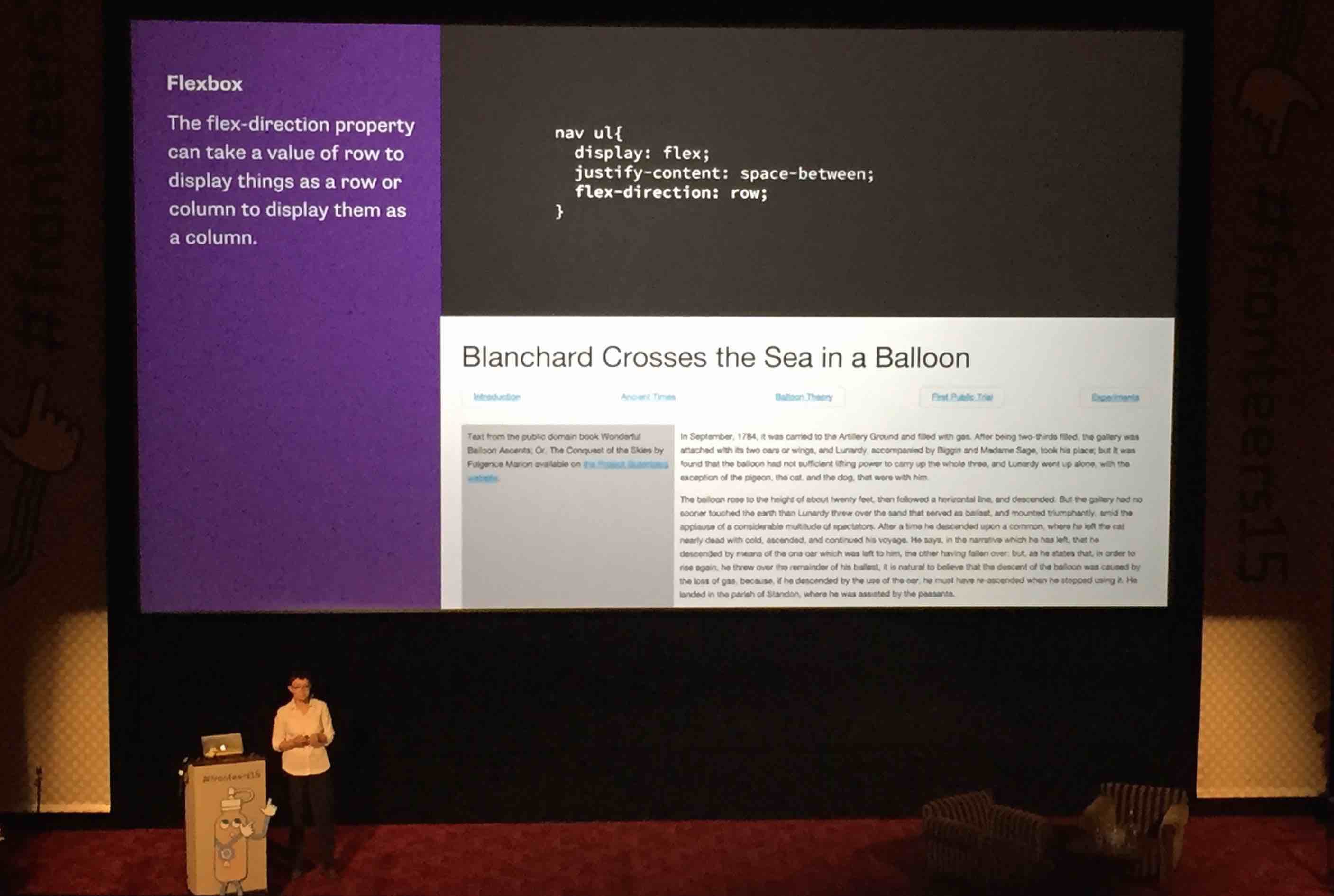 Rachel Andrew presenting in Fronteers 2015