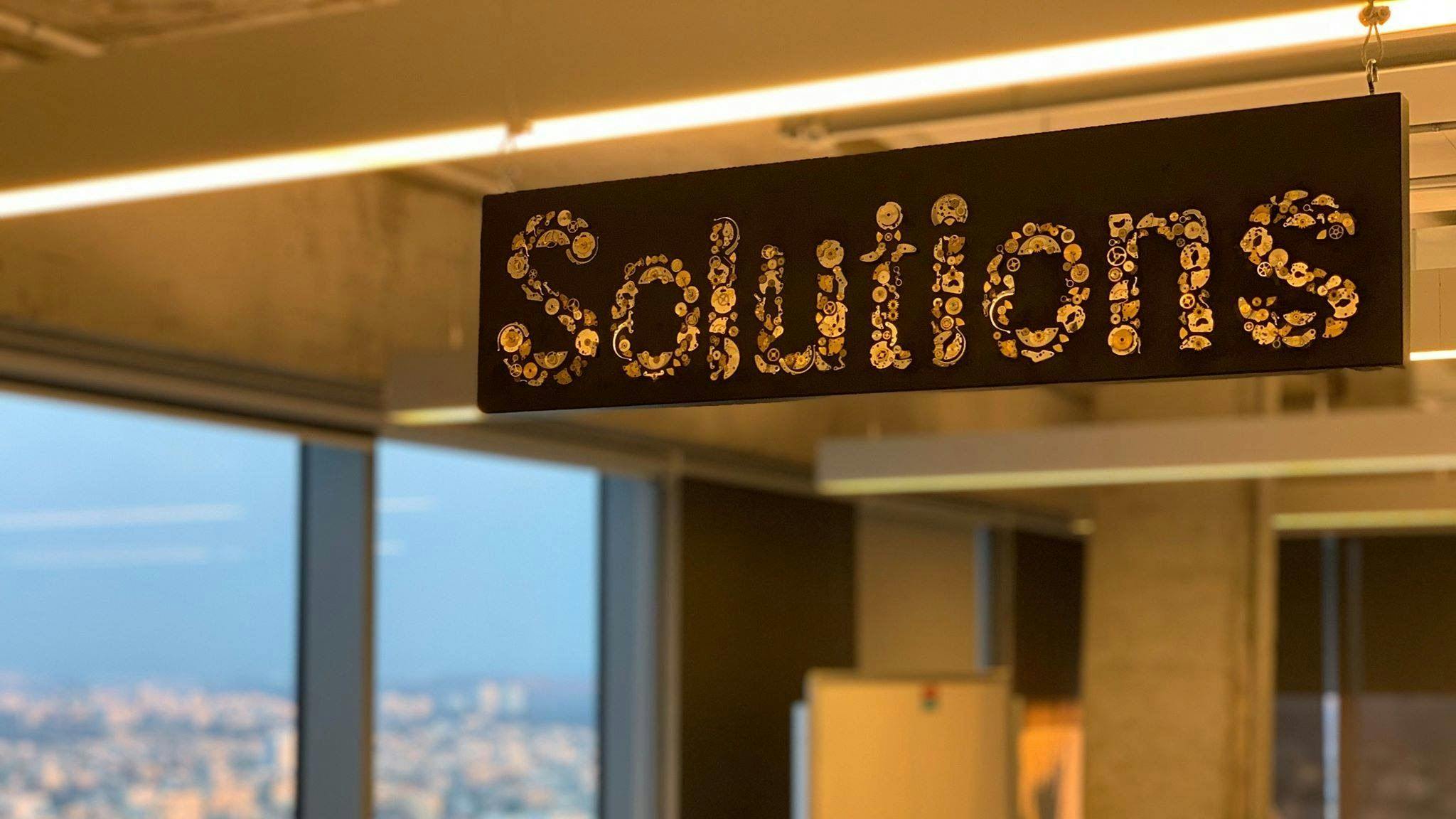 Solutions Engineer sign at Facebook