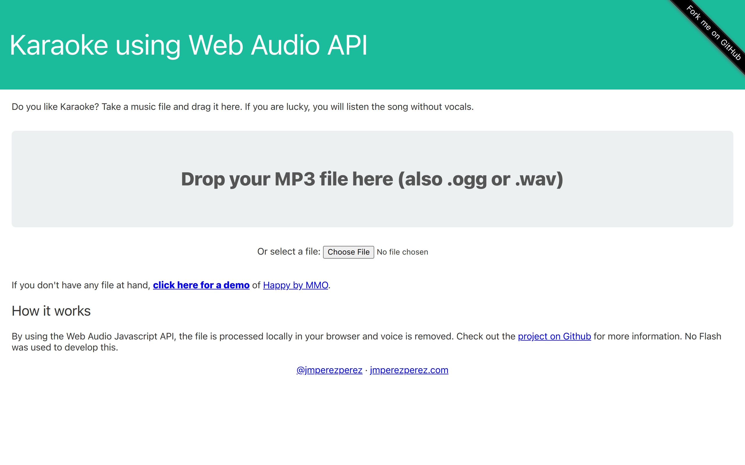 Removing voice from songs using Javascript