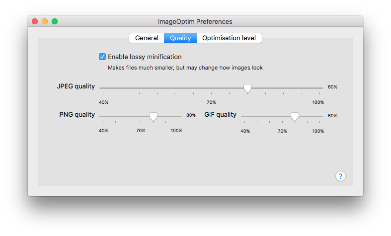 Imageoptim's Preferences